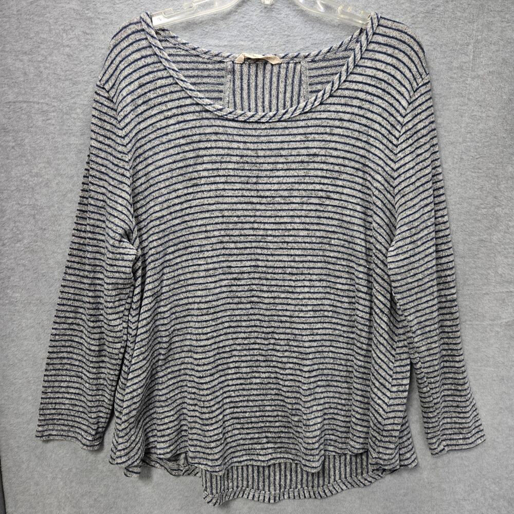 Soft Surroundings Long Sleeve Asymmetrical Striped Top